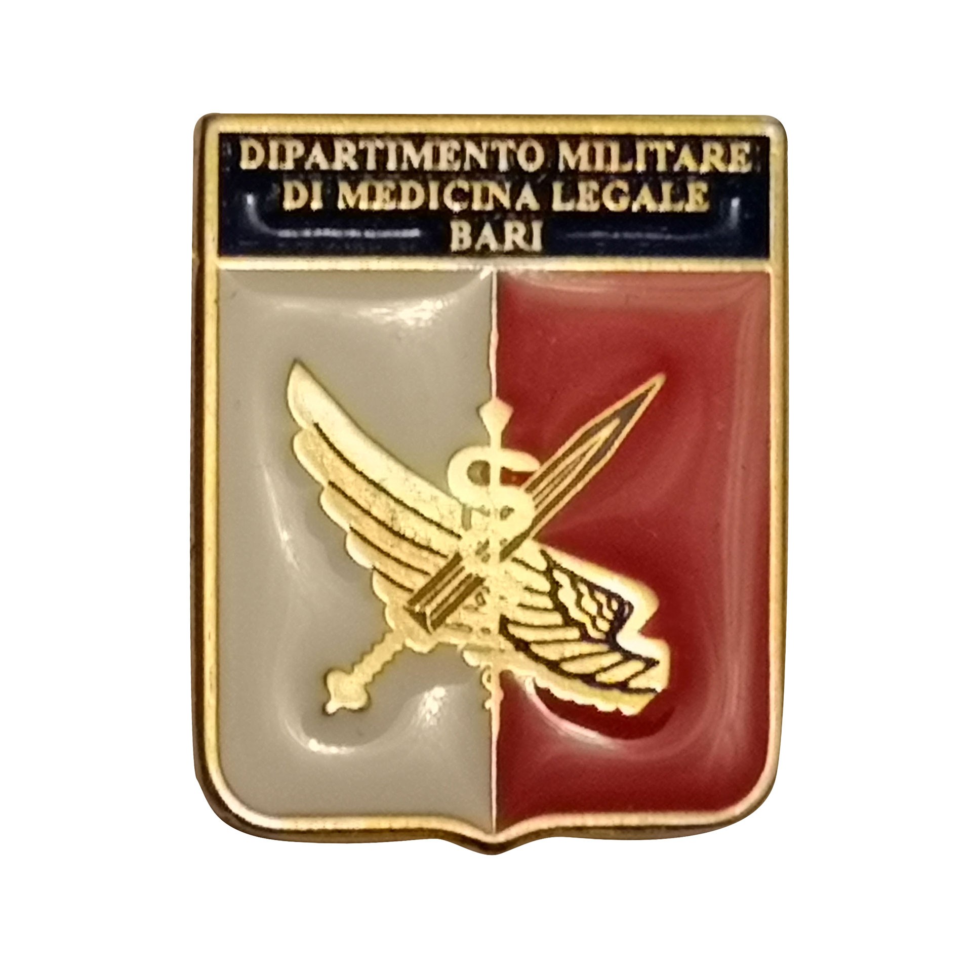 DISTINTIVO DA CAMICIA 25X32MM IN METALLO CON STEMMA DIP.MILITARE MEDICINA DI BARI Benini Shop