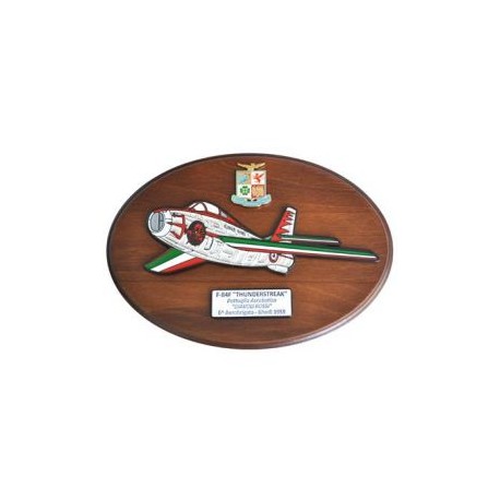 CREST ARALDICO AEREI F-84F THUNDERSTREAK DIAVOLI ROSSI GHEDI 1958 AERONAUTICA MILITARE MIS CM 22,5 X 17,5