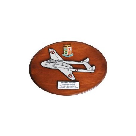 CREST ARALDICO AEREI DH.100 VAMPIRE CAVALLINO RAMPANTE CAPODICHINO 1952 AERONAUTICA MILITARE MIS CM 22,5 X 17,5