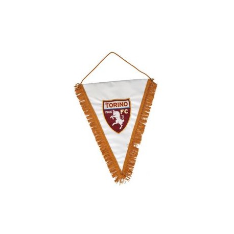 GAGLIARDETTO TRIANGOLARE GRANDE LOGO UFFICIALE TORINO FC RICAMATO 34X45 CM