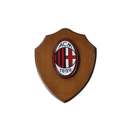 CREST BASE IN LEGNO PIASTRA METETALLO CON LOGO UFFICIALE MILAN