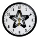 OROLOGIO DA PARETE IN PLEXIGLASS DIAM 24 CM BASE BIANCA STELLA NERA JUVE