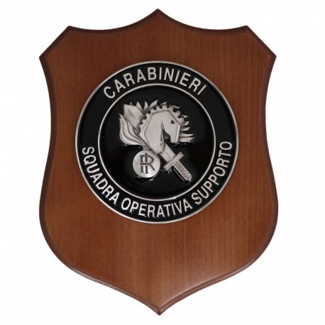 CREST CON STEMMA CARABINIERI SQUADRA OPERATIVA SUPPORTO CM 22,5 X 17,5