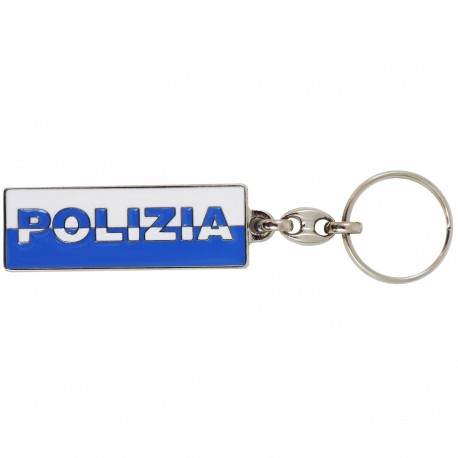 PORTACHIAVI SCRITTA BICOLORE POLIZIA DI STATO