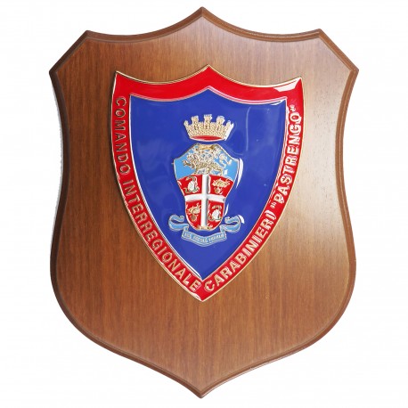 CREST METALLO SMALTATO CARABINIERI PASTRENGO MIS. 22.5X17.5 CM