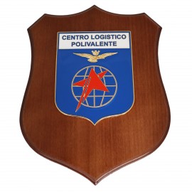 CREST IN METALLO SMALTATO BASE LEGNO CL3 22 X 17 CM CENT LOG POLIVALENTE