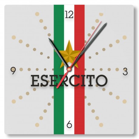 OROLOGIO DA PARETE IN PLEXI DIAMETRO 25 CM ESERCITO