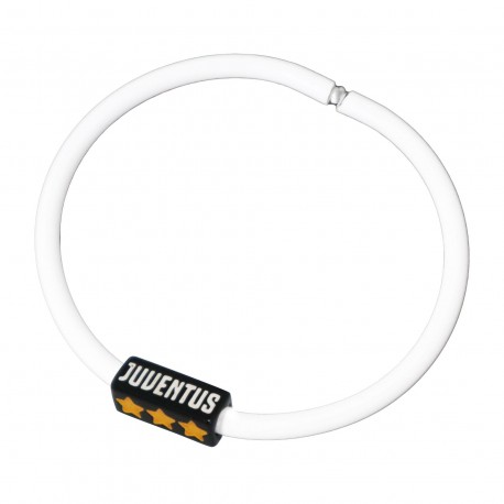 BRACCIALE IN SILICONE BIANCO STELLE E SCRITTA JUVENTUS