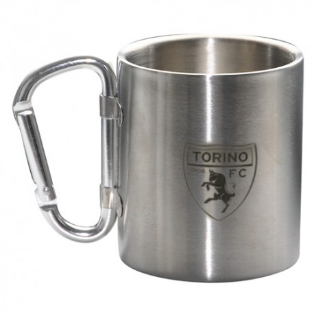 TAZZA MUG IN ACCIAIO CON MOSCHETTONE LOGO UFFICICIALE TORINO FC