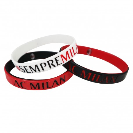 TRIS BRACCIALETTI LOGO AC MILAN