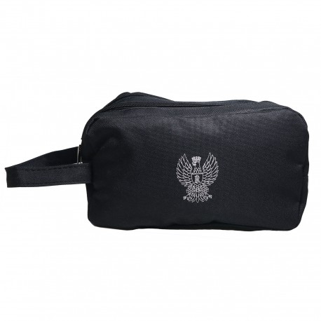 NECESSAIRE NERO DA VIAGGIOCON AQUILA POLIZIA DI STATO 26 X15X13CM