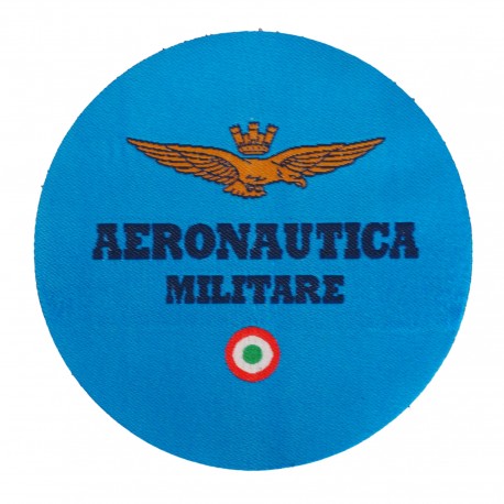 TOPPA DISTINTIVO RICAMATO CON VELCRO Dia 80 MM AERONAUTICA MILITARE SFONDO AZZURRO