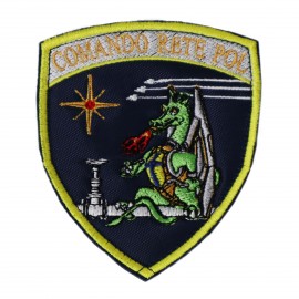 PATCH DISTINTIVO RICAMATO CON VELCRO 60X70 MM COMANDO RETE POL