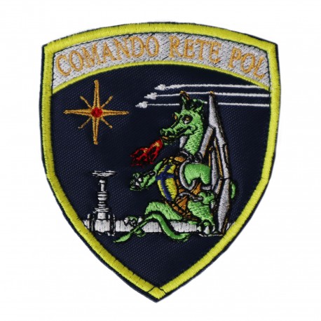 PATCH DISTINTIVO RICAMATO CON VELCRO 60X70 MM COMANDO RETE POL