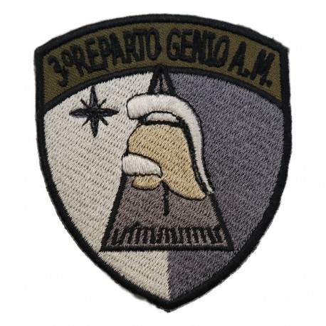 PATCH DISTINTIVO BASSA VISIBILITA' RICAMATO VELCRO 60X70 MM 3 REP.GENIO