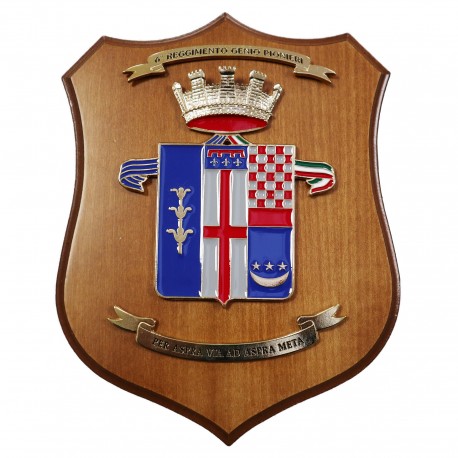 CREST ARALDICO RGT. LANCIERI DI FIRENZE ESERCITO ITALIANO MIS CM 22,5 X 17,5