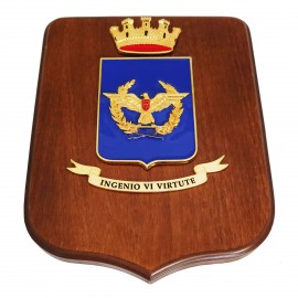 CREST IN METALLO SMALTATO 3D BASE LEGNO23 X 18,5 CM LOGO SME