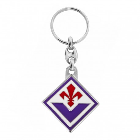 PORTACHIAVI DORATO IN METALLO SMALTATO LOGO UFFICIALE FIORENTINA