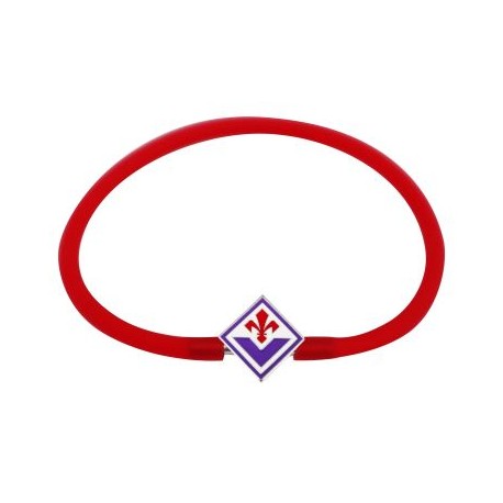 BRACCIALE IN CORDA VIOLA E LOGO ACCIAIO FIORENTINA