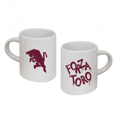 SET 2 TAZZINE CAFFE' STAMPA LOGO FORZA TORO