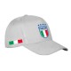 CAPPELLINO IN COTONE BIANCO RICAMATO MODELLO BASEBALL CON VISIERA CURVA