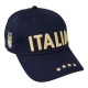 CAPPELLINO IN COTONE BLU NAVY RICAMATO MODELLO BASEBALL SCRITTA ORO