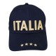 CAPPELLINO IN COTONE BLU NAVY RICAMATO MODELLO BASEBALL SCRITTA ORO