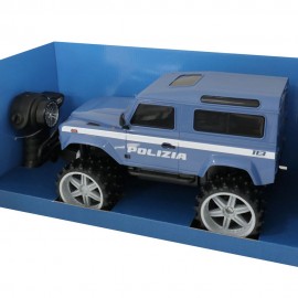 MODELLINO RC LAND ROVER DEFENDER POLIZIA 1:16 2.4 GHZ RADIOCOMANDATA