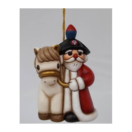 STATUETTA CARABINIERE BABBO CON CAVALLO THUN H 8CM