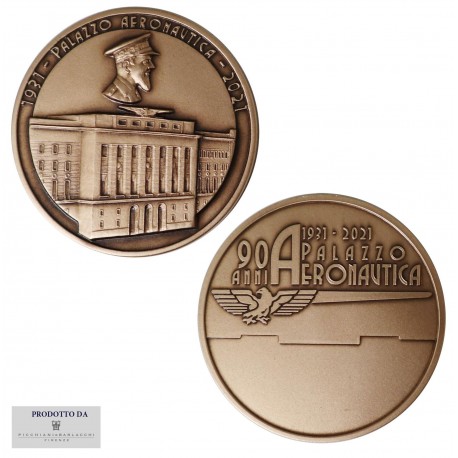 MEDAGLIA COMMEMORATIVA 90 ANNI DI PALAZZO AERONAUTICA D.5 CM