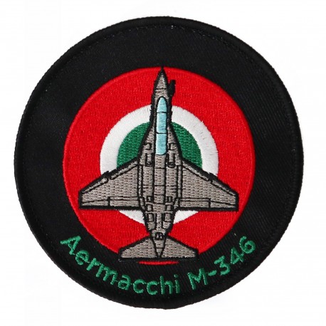 PATCH DISTINTIVO RICAMATO CON VELCRO DIAMETRO 75 MM AERMACCHI M-346