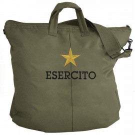 BORSA PORTACASCO VERDE CON LOGO RICAMATO E.I.