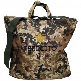 BORSA PORTACASCO MIMETICA CON LOGO RICAMATO ESERCITO