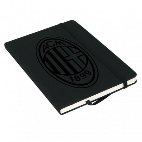 NOTES GRANDE NERO CM 21X14 LOGO MILAN TONO SU TONO