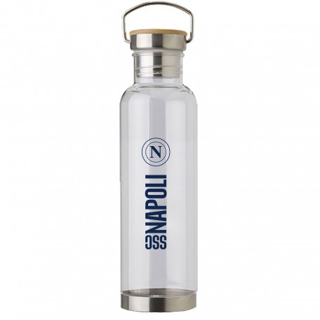 BORRACCIA IN TRITAN 800 ML CON TAPPO IN BAMBO0 STAMPA SSC NAPOLI BLU SCURO