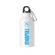 BORRACCIA BIANCA IN ALLUMINIO 400 ML CON SCRITTA SSC NAPOLI CELESTE E LOGO CELESTE