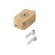 AURICOLARI ABS CUSTODIA IN BAMBOO CONNESSIONE WIRELESS 5.0 LOGO NAPOLI STAMPATO BLU SCURO