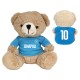 ORSETTO PELUCHE 24 CM CON MAGLIA CELESTE SCRITTA SSC NAPOLI BIANCA SUL FRONTE E NUMERO 10 SUL RETRO