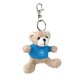 ORSETTO PORTACHIAVI PELUCHE H 8CM CON MAGLIA CELESTE CON LOGO BIANCO NAPOLI