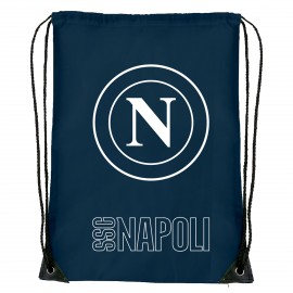 GYMSAC BLU NAVY CON LOGO BIANCO E SCRITTA SSC NAPOLI BIANCA SU UN LATO