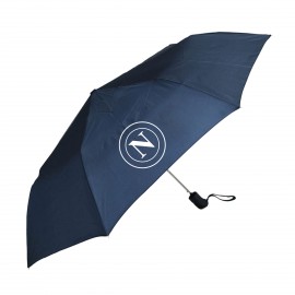 OMBRELLO TASCABILE NAVY PERSONALIZZATO SU DUE SPICCHI OPPOSTI CON LOGO BIANCO