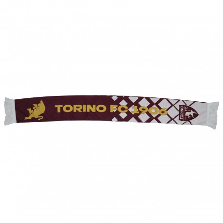 SCIARPA POLIESTERE SCRITTA ORO TORINO FC 1906 SU SFONDO GRANATA