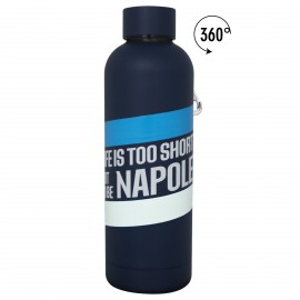 BORRACCIA TERMICA 500 ML BLU SCURO CON STAMPA 360° LIFE IS TO SHORT NOT