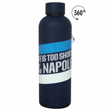 BORRACCIA TERMICA 500 ML BLU SCURO CON STAMPA 360° LIFE IS TO SHORT NOT