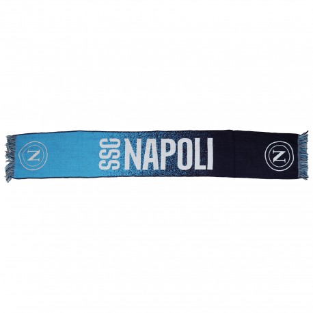 SCIARPA JACQUARD SSC NAPOLI META' BLU E META' AZZURRA