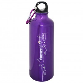 BORRACCIA IN ALLUMINIO VIOLA, 500 ML, CON MOSCHETTONE LOGO GIGLIO FIORENTINA