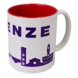 TAZZA IN CERAMICA SKYLINE FIORENTINA int rosso