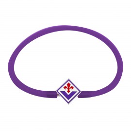 BRACCIALE IN CORDA VIOLA E LOGO ACCIAIO FIORENTINA